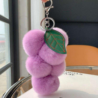 Creative Fruit Hairball Grape String Key Chain