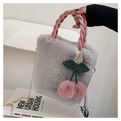 Cherry Pom Pom Plush Bag