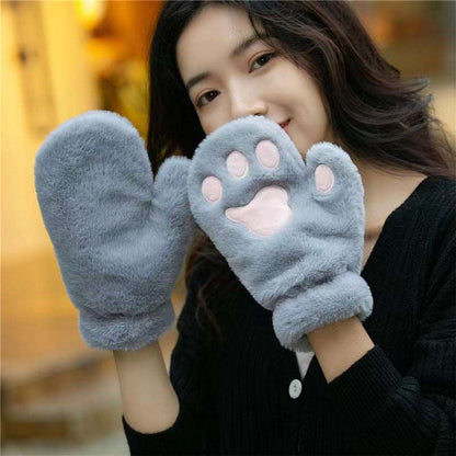 Bear Mittens Warm Plush Gloves