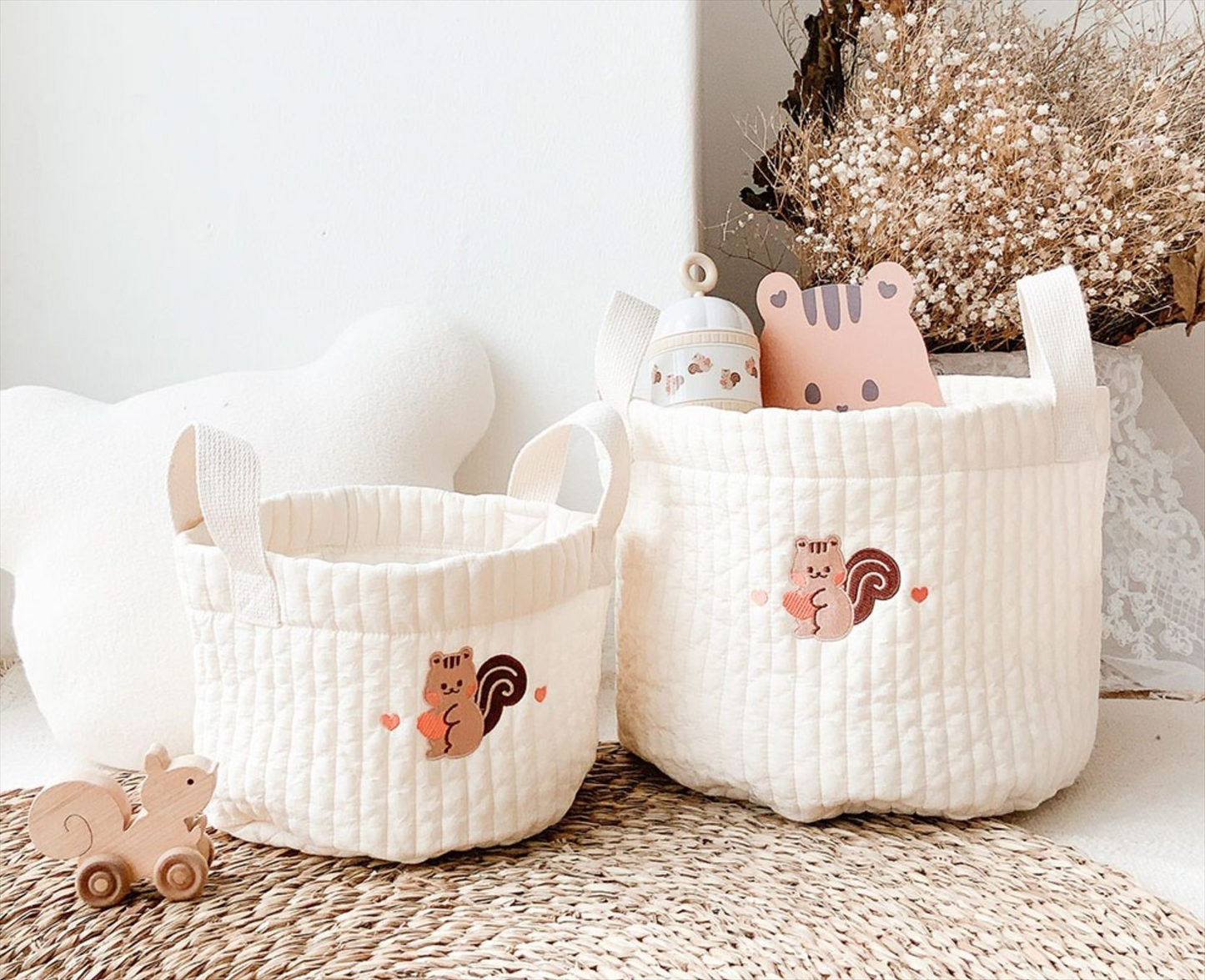 Baby Embroidered Cotton Soft Storage Bag