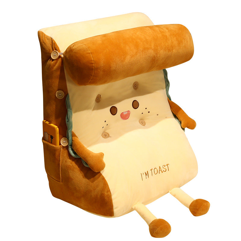 Toast Bread Bedside Cushion Back Pillow