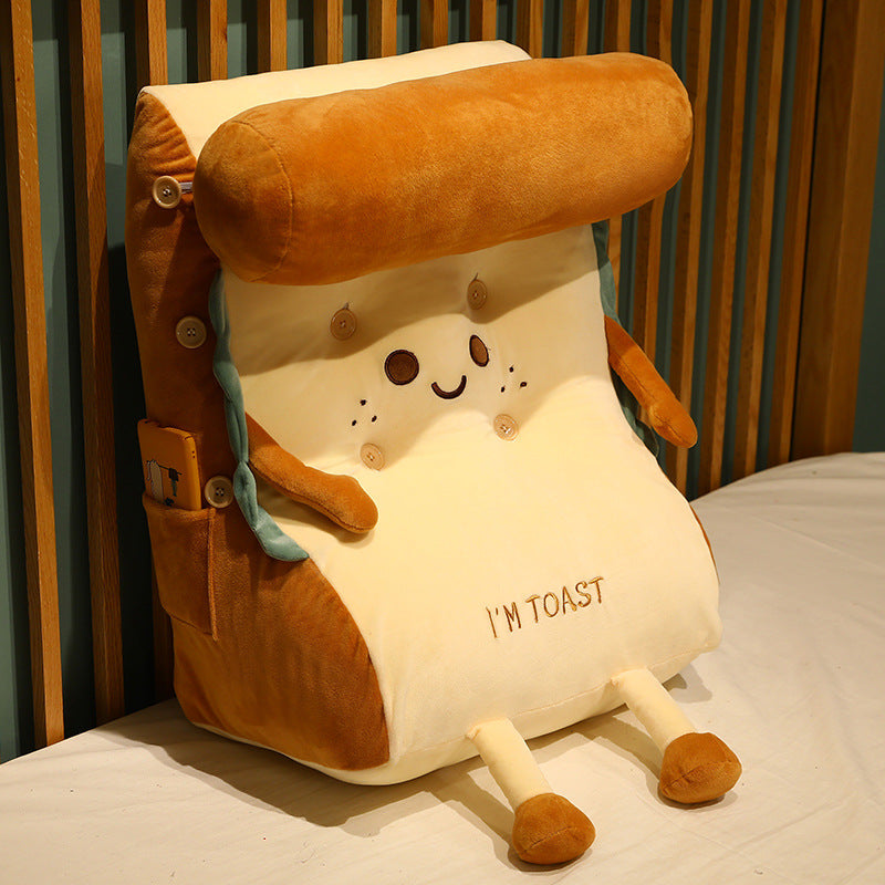 Toast Bread Bedside Cushion Back Pillow