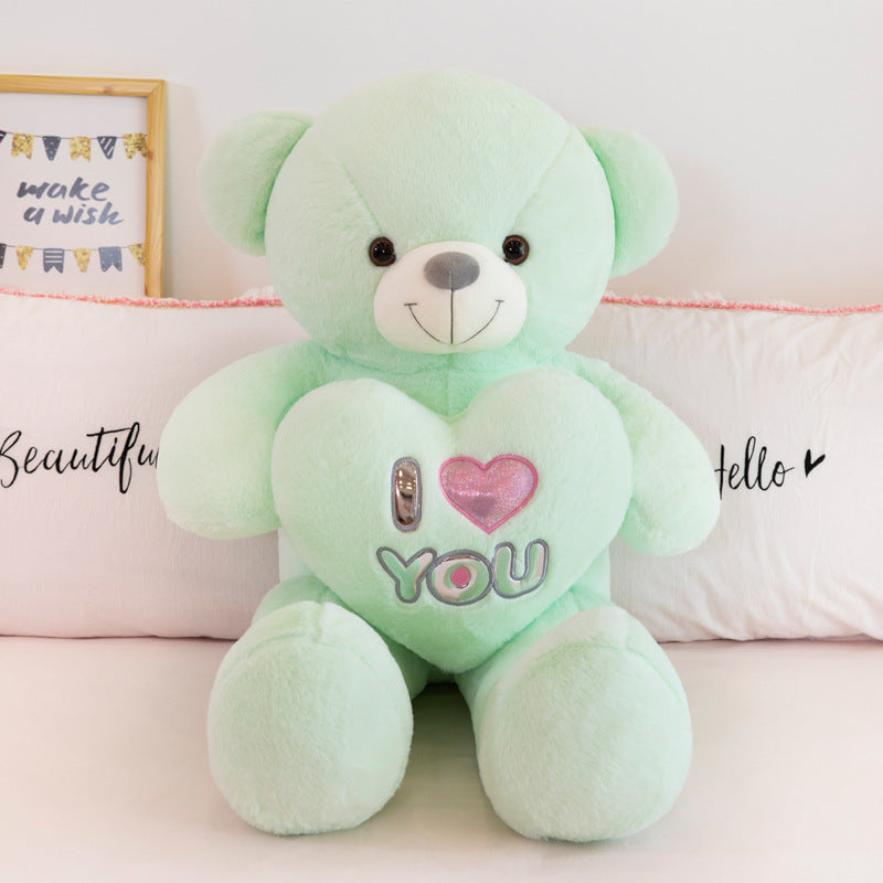 Glowing Hugging Heart Teddy Bears