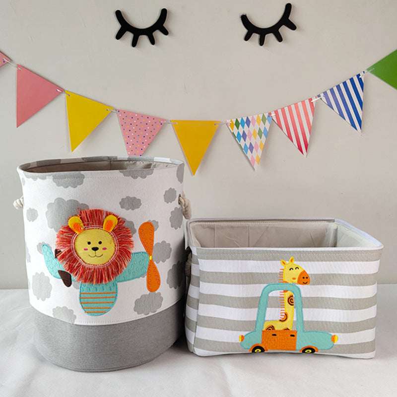 Foldable Cotton Linen Toy Storage Bucket