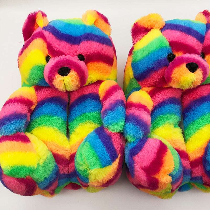 Teddy Bear Plush Slippers