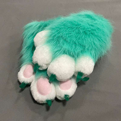 Furry Cat Plush Paw Gloves