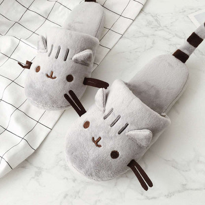 Catty plush slippers