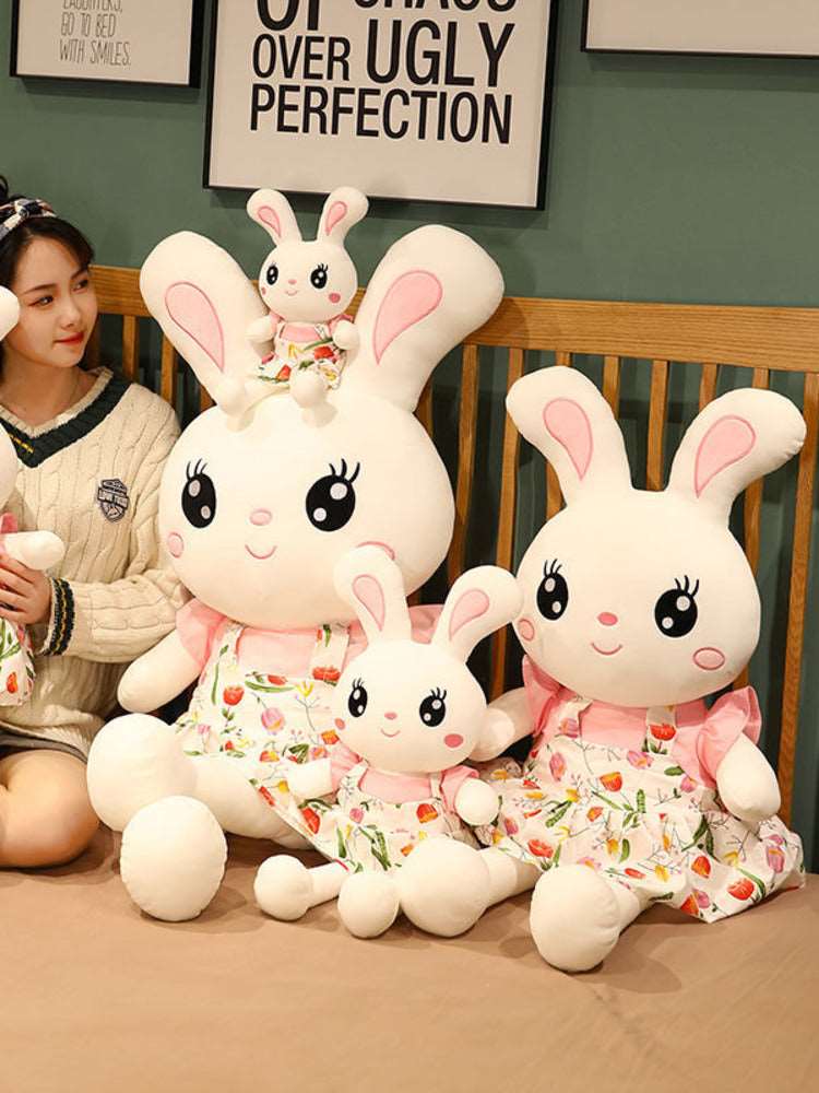 Rabbit Plush Toy Girl Large Throw Pillow