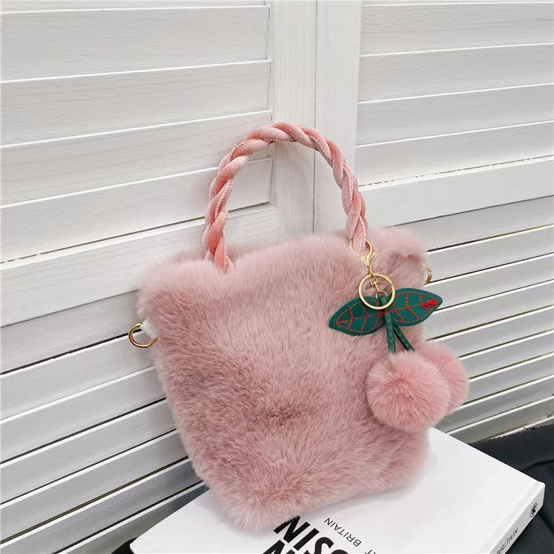 Cherry Pom Pom Plush Bag