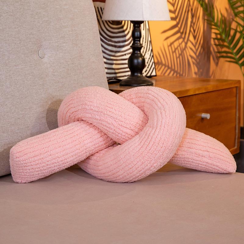 Plush Comfort Redefined: Puff Velvet Knotted Plush Pillow