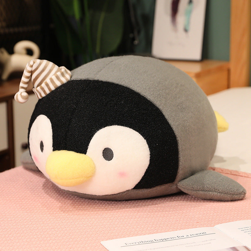 Penguin Plush Cute Aquarium Sleep With Face Down Plush With Hat