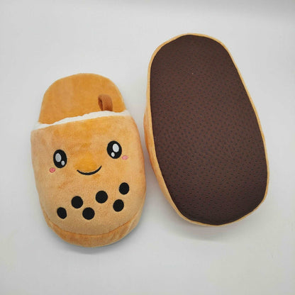 Bubble Tea Plush Slippers