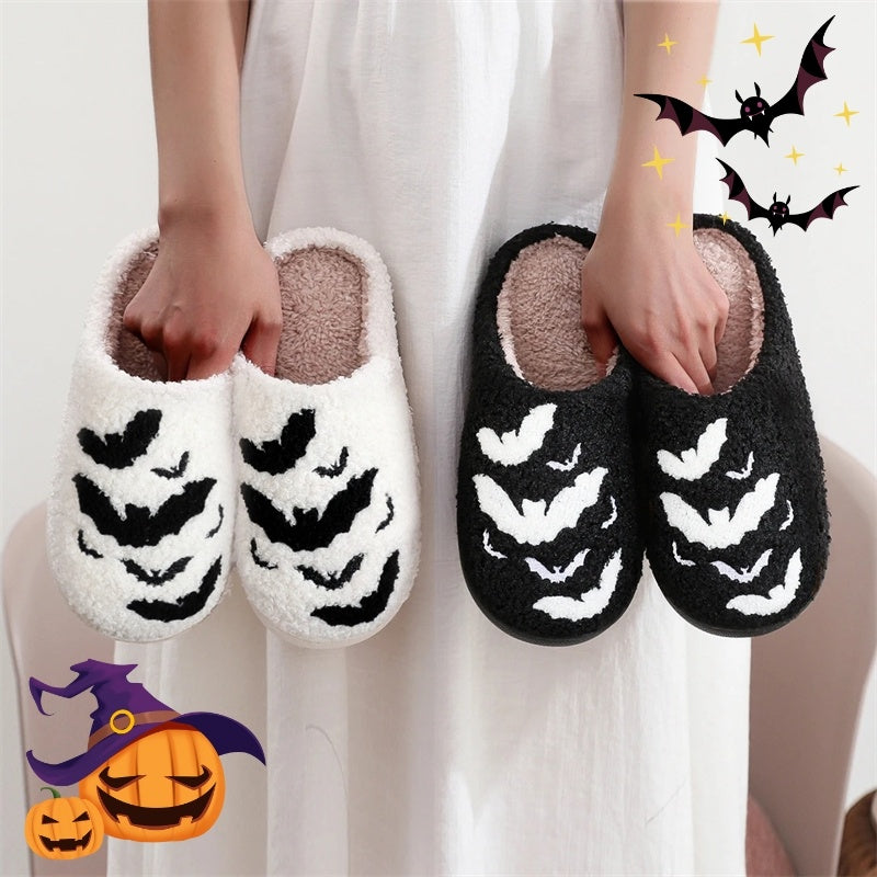 Halloween Bat Cotton Slippers