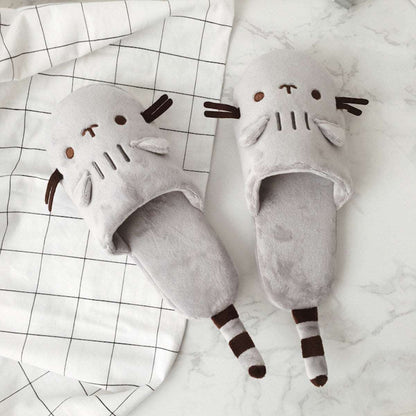 Catty plush slippers