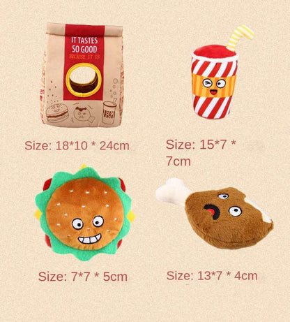 Fast Food Hide And Seek Pet Toy Plushies