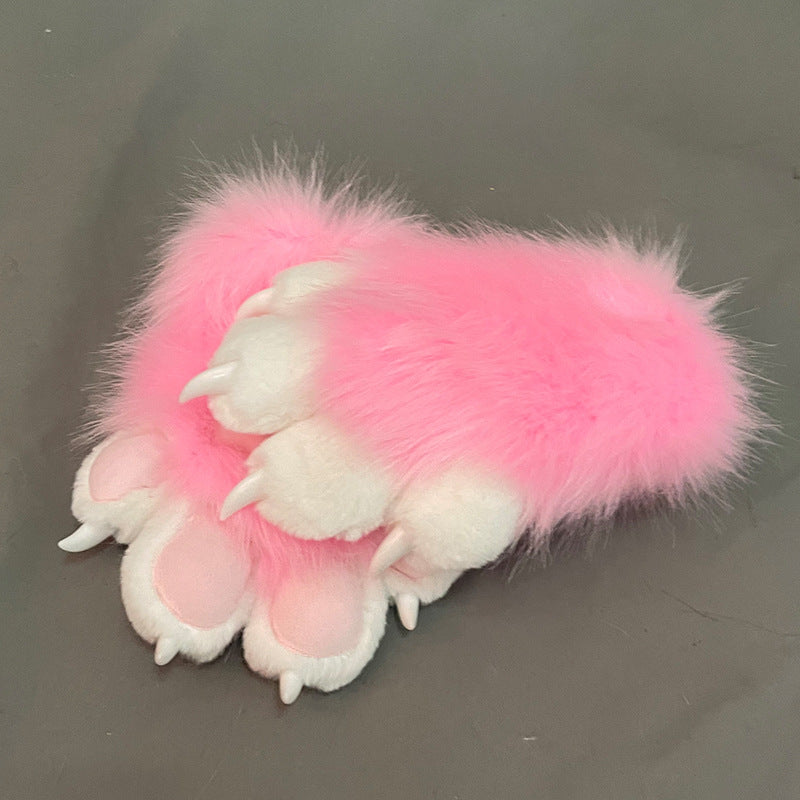 Furry Cat Plush Paw Gloves