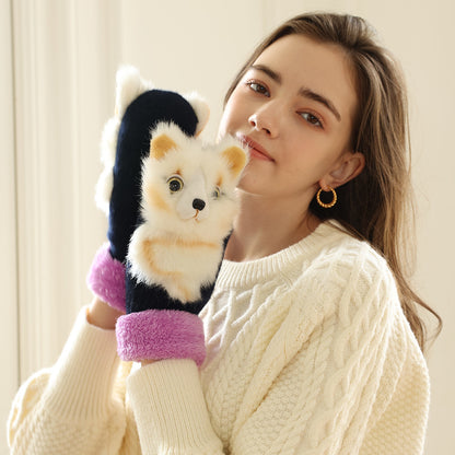 Winter Plush Animal Gloves – Warm Plush Fur for All Ages