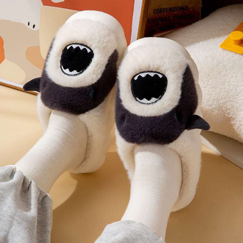 Cartoon Shark Plush Slippers