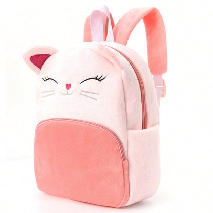 Peach Kitten Plush Backpack