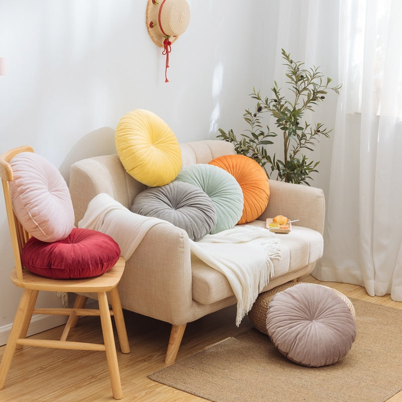 Luxurious Round Velvet Pumpkin Plush Pillow