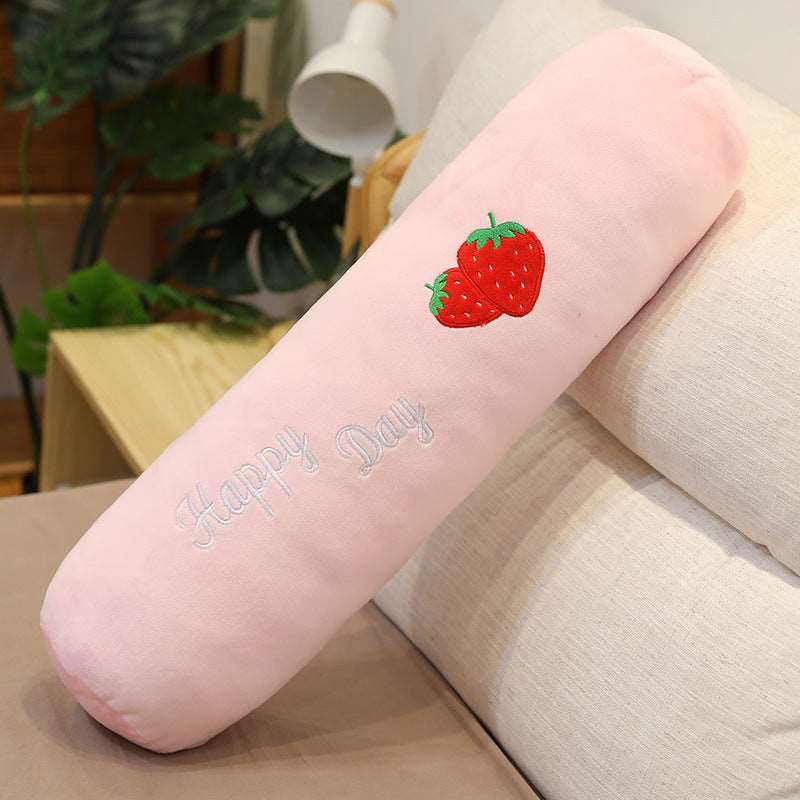 Cylinder Fruit Strawberry Throw Pillow