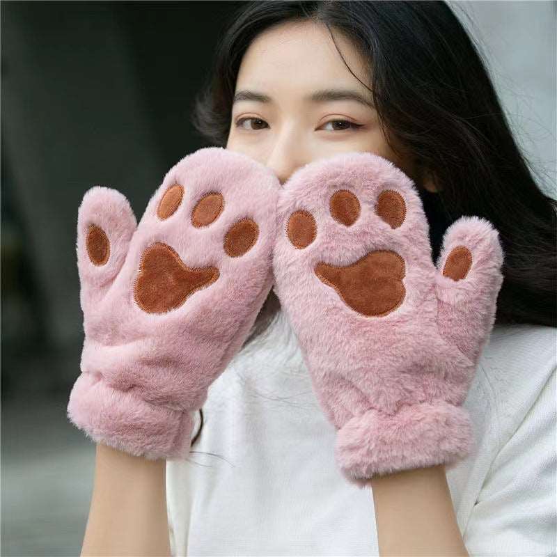 Bear Mittens Warm Plush Gloves