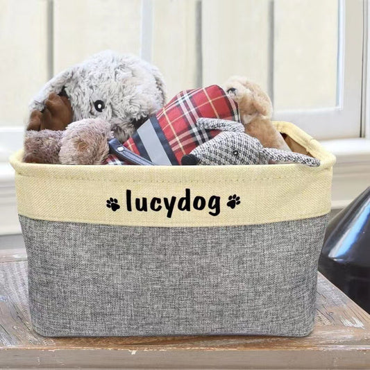 Personalized Dog Toy Storage Basket
