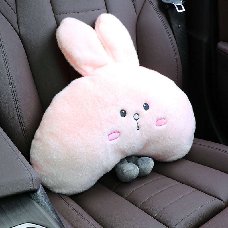 Cute little white rabbit car seat pillow