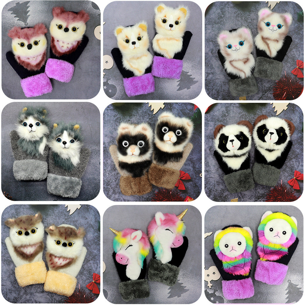 Winter Plush Animal Gloves – Warm Plush Fur for All Ages