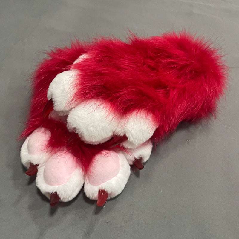 Furry Cat Plush Paw Gloves