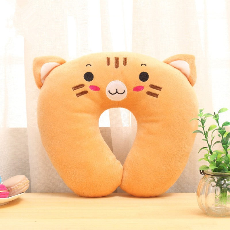 U Shaped Cartoon Neck Plush Travel Pillow