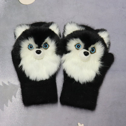 Winter Plush Animal Gloves – Warm Plush Fur for All Ages