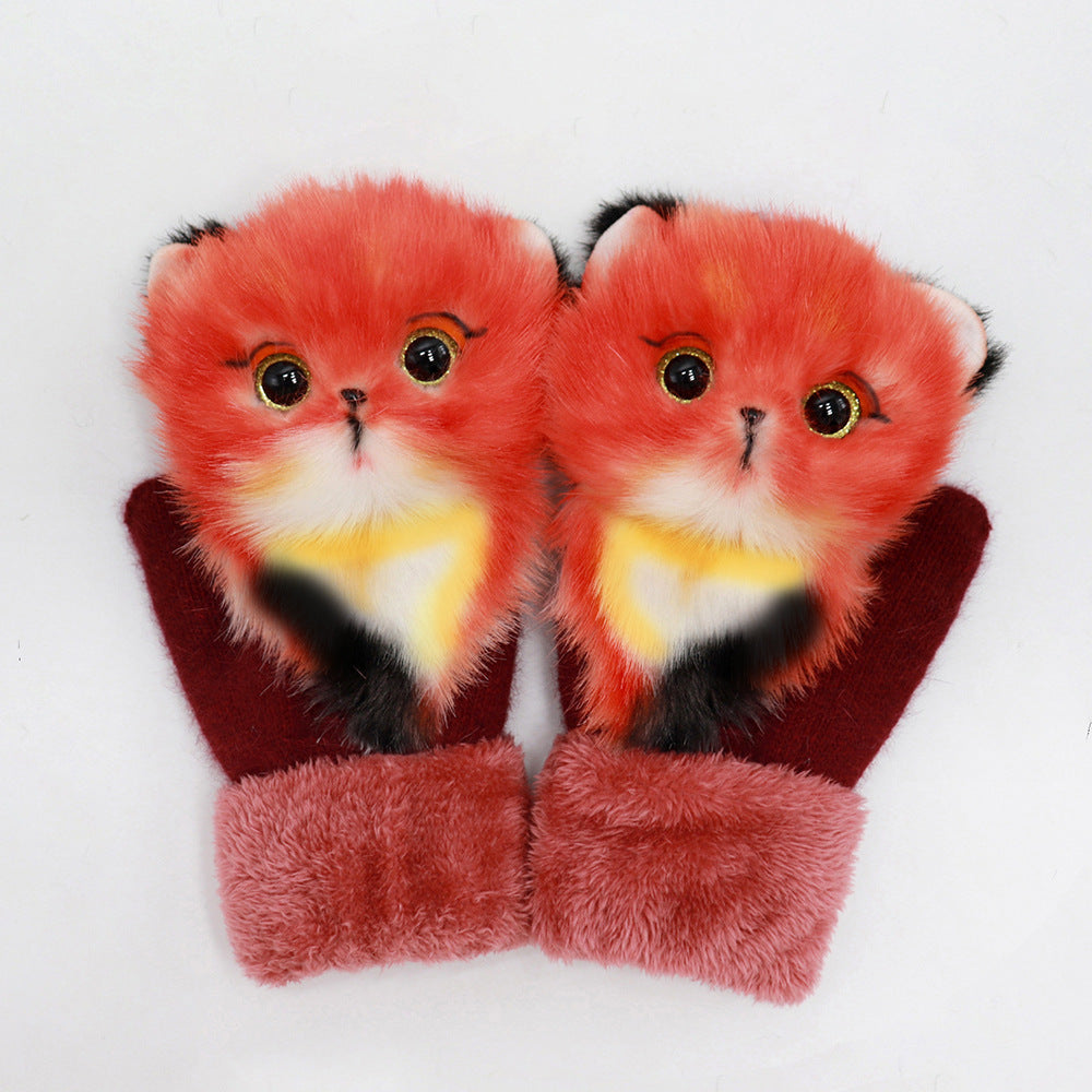 Winter Plush Animal Gloves – Warm Plush Fur for All Ages