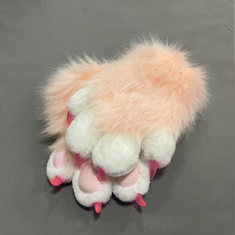 Furry Cat Plush Paw Gloves