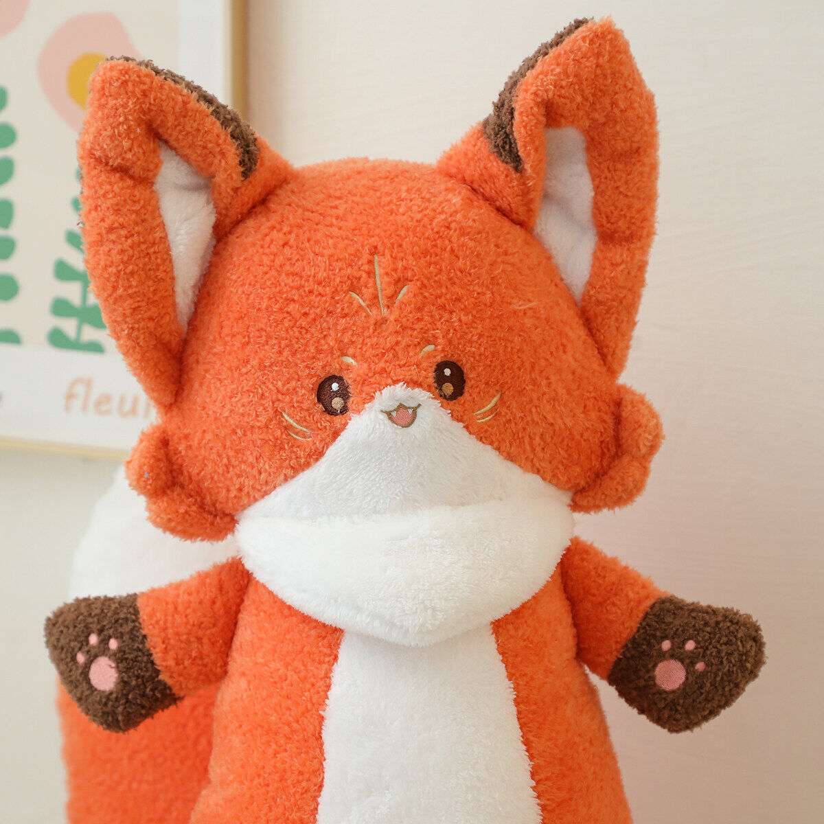 Large Fluffy Ragdoll Fox Plush Toy