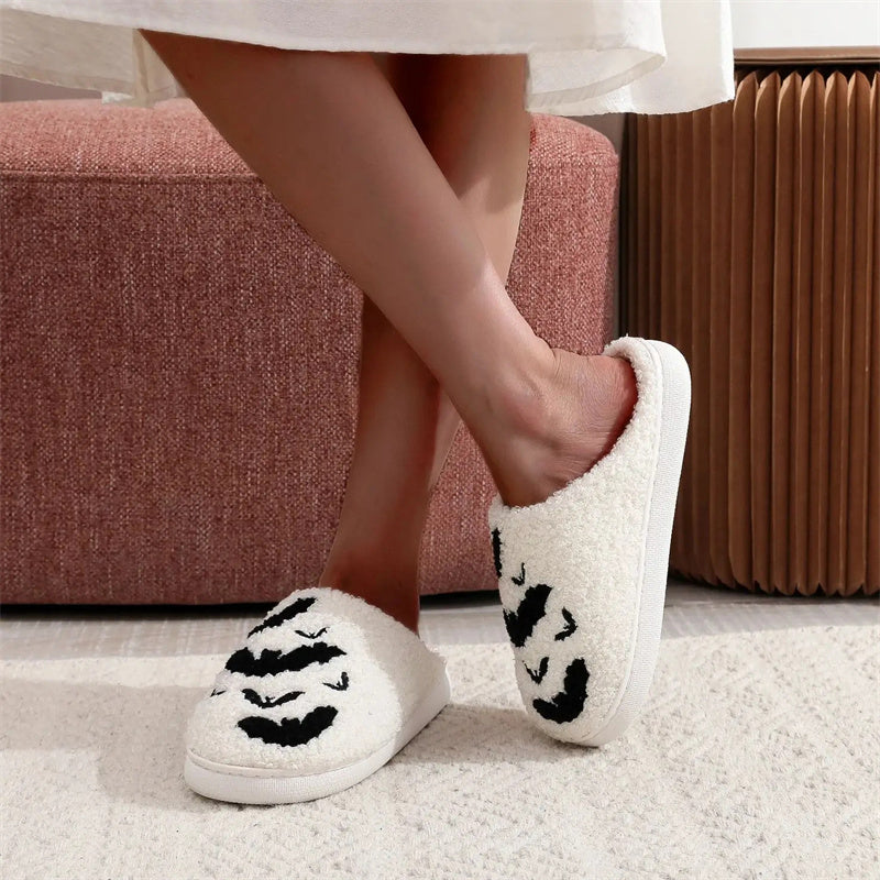 Halloween Bat Cotton Slippers