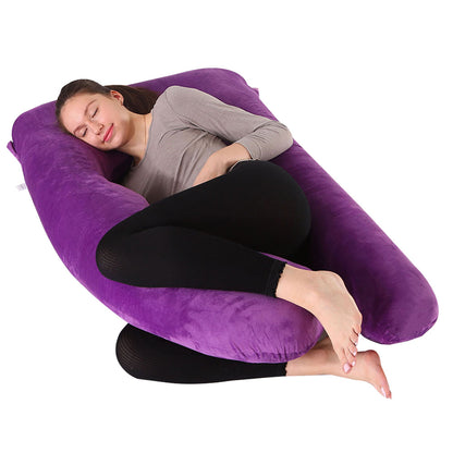 Full-body pregnancy pillow for side sleepers