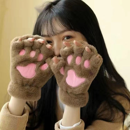 Bear Mittens Warm Plush Gloves