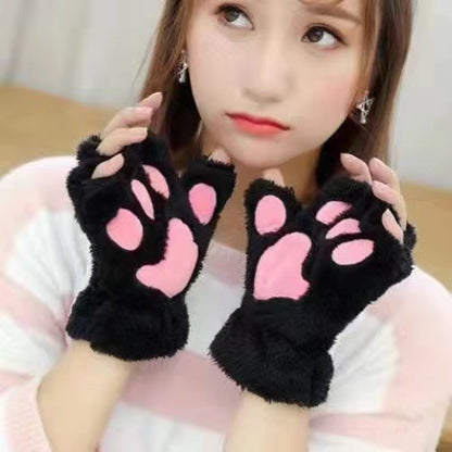 Bear Mittens Warm Plush Gloves