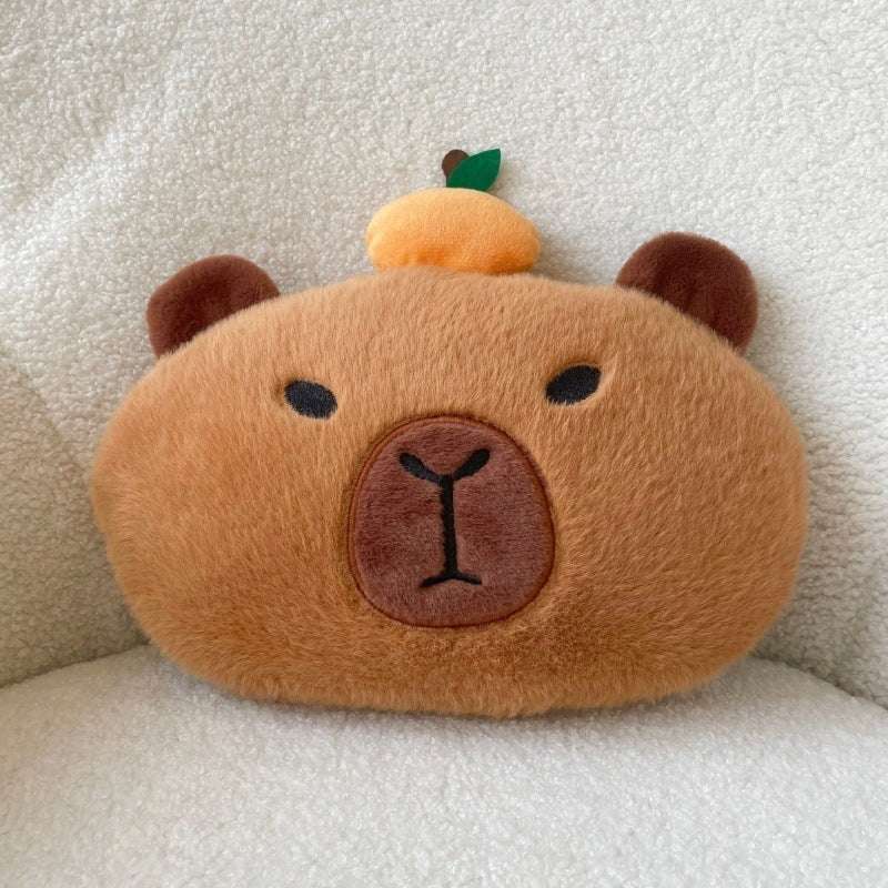 Cute capybara car pillow set for neck and shoulder support