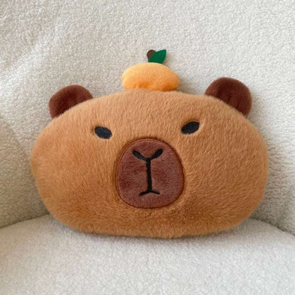 Cute capybara car pillow set for neck and shoulder support