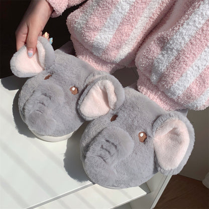 Elephant plush slippers comfortable indoor footwear