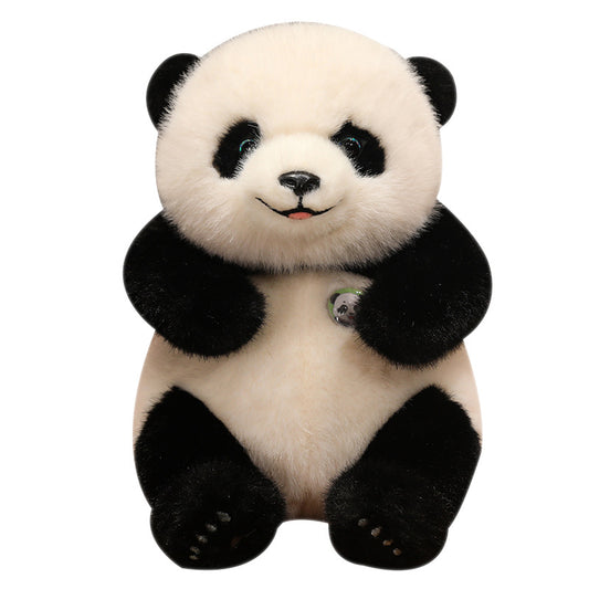 Lifelike panda plush toy with soft cuddly fabric for cosy home comfort