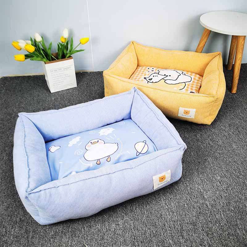 Soft Square Cotton Pet Bed