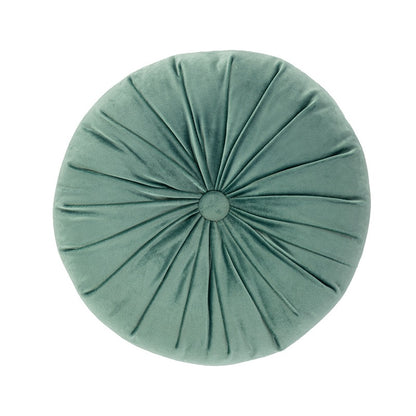 Velvet Round Button Throw Pillow