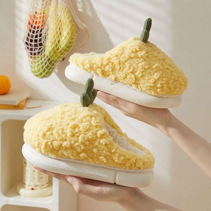 Cute Simple Cactus Plush Slipper
