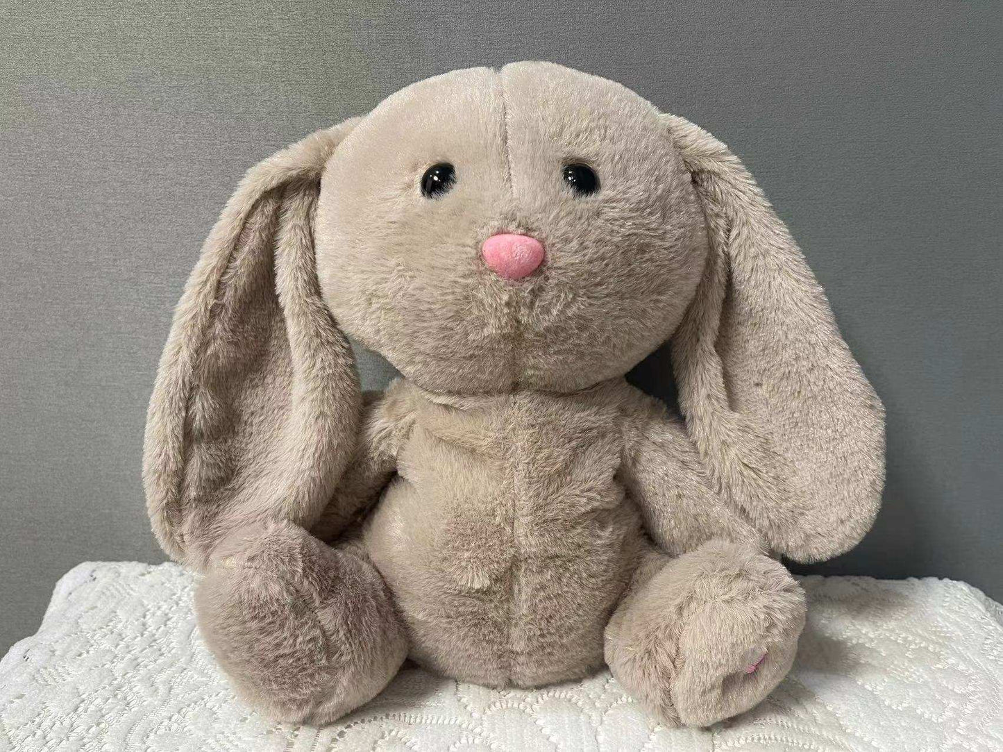 Soothing Beige Rabbit Breathing Plushie