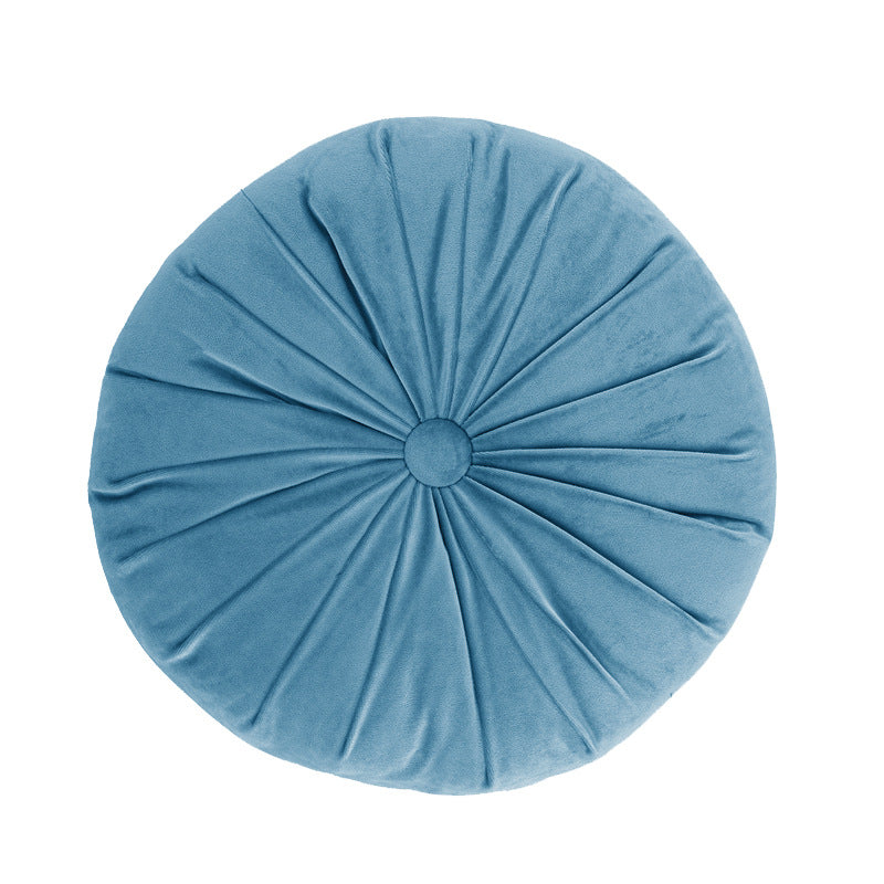 Velvet Round Button Throw Pillow