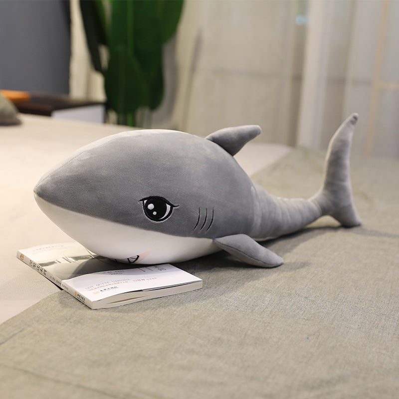 Soft short plush whale shark pillow