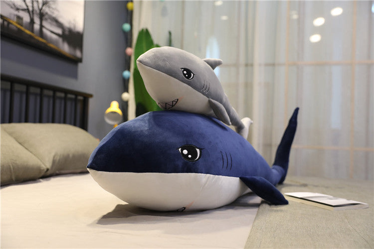 Large ocean plush shark body pillow